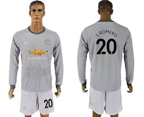 Manchester United #20 S.Romero Sec Away Long Sleeves Soccer Club Jersey